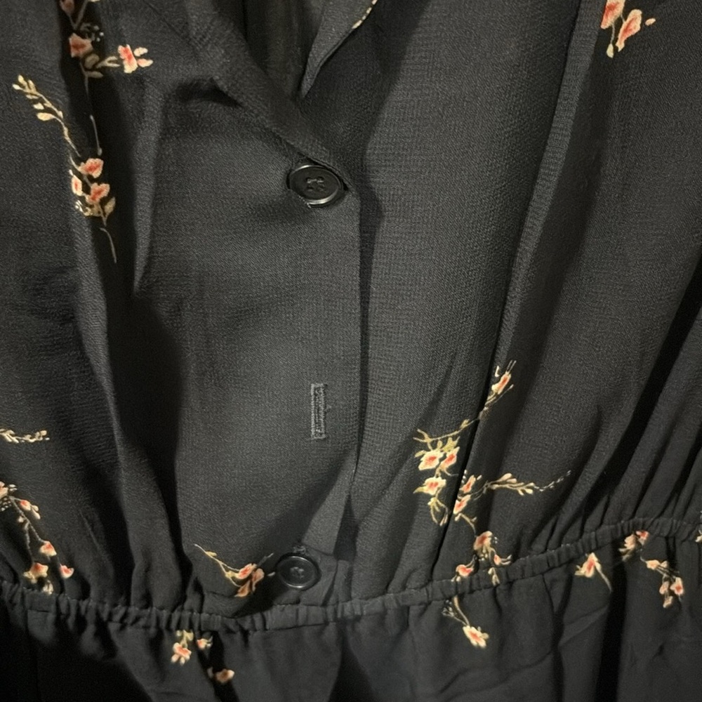 Reformation Floral Black Dress sz 8 - Picture 7 of 7